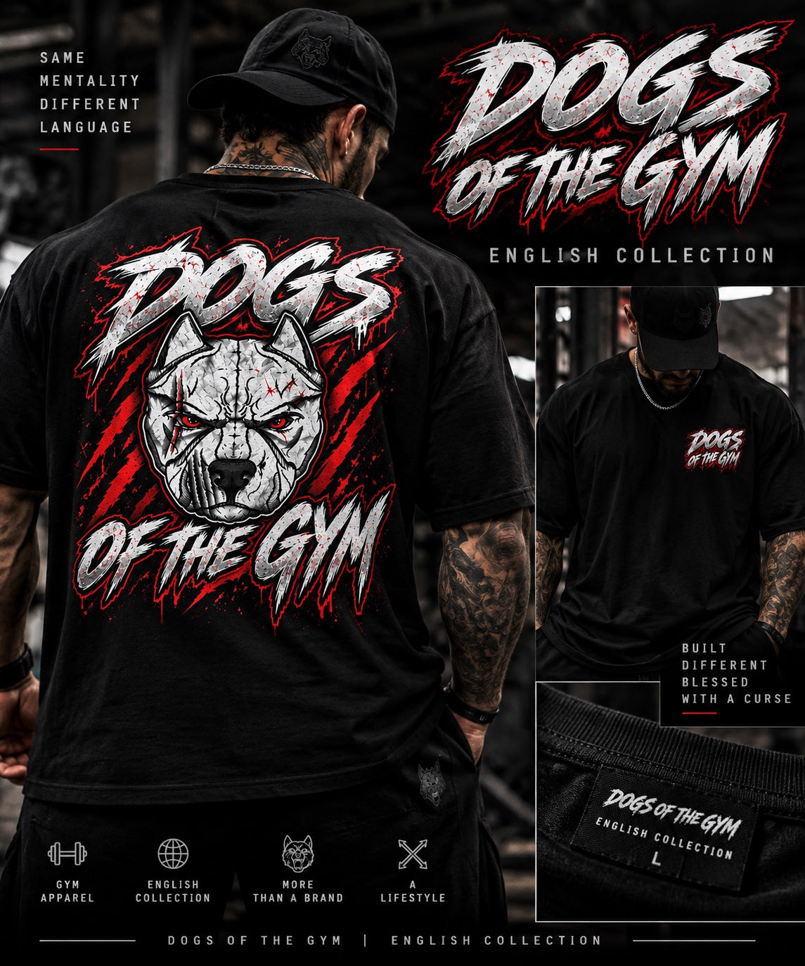Dogs of the Gym Oversized T-Shirt model